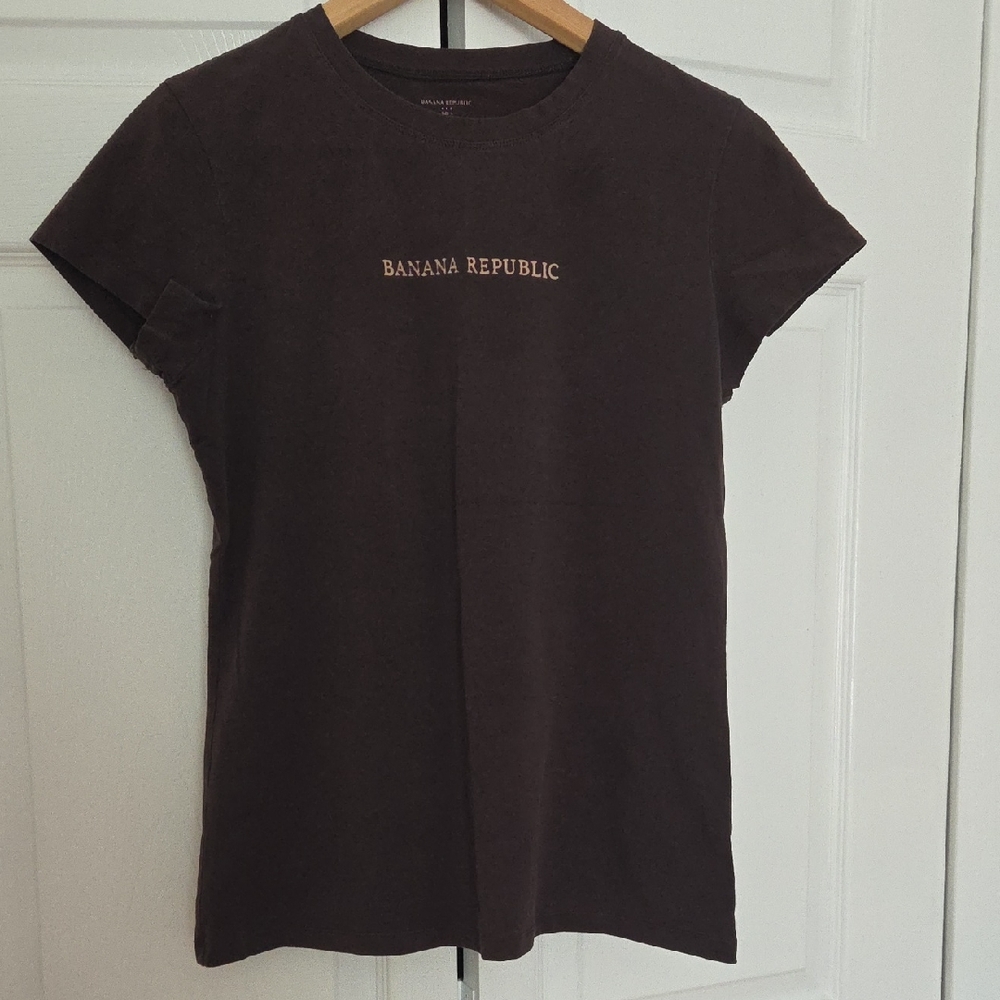 Banana Republic Brown Fitted Short Sleeve T-Shirt